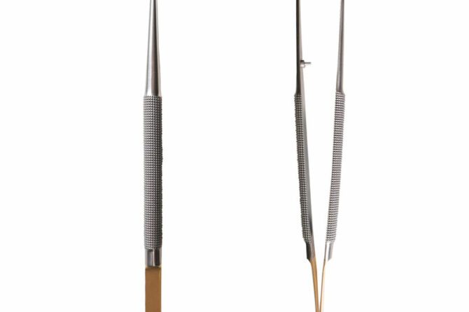 Pinza microchirurgica TC curva